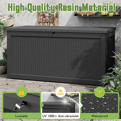 330 Gallon Outdoor Storage Box, Resin Large Deck Box Outdoor Waterproof Storage - Image 4