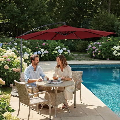 10FT Outdoor Offset Umbrella, Cantilever Patio Umbrella - Image 7