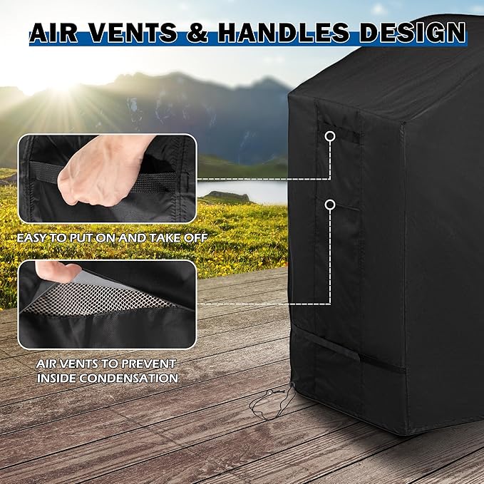 Outdoor Griddle Cover for Char-Griller Patio Pro Charcoal Grill Model E1515, Outdoor Charcoal Grill Cover for DNKMOR Charcoal Outdoor BBQ and for Kendane Barrel Grill