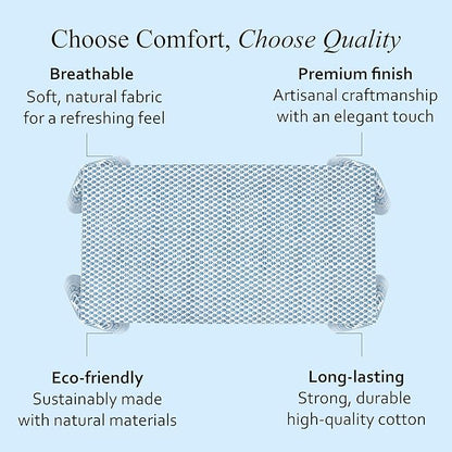 CPC Tablecloth 100% Cotton 72x140 Inch Indian Block Print Rectangle Table Cover, Blue Table Cloth for Weddings, Spring/Summer, Barbeque - Apatite Blue