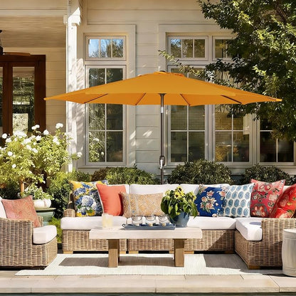 9' Outdoor Patio Umbrella, Outdoor Table Umbrella, Yard Umbrella, Market - Image 9