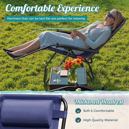 Homall Zero Gravity Chair Patio Folding Lawn Outdoor Lounge Gravity Camp - Image 5