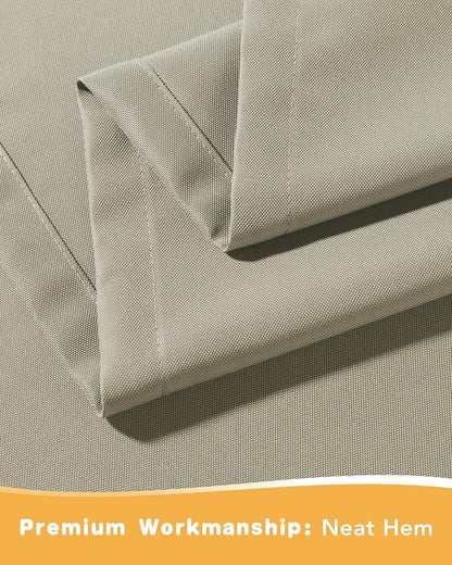 HolidayIdeas Outdoor Curtains for Patio Waterproof 2 Pcs 84x84 Inch Taupe | - Image 6