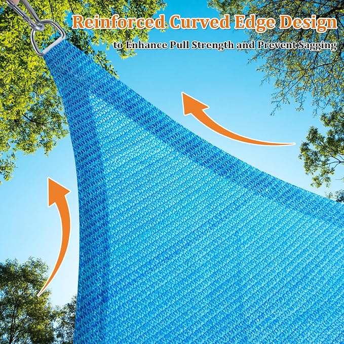 Shade&Beyond Custom Sun Shade Sail 13'x14'x19.1' Triangle Sun Sail Shades Patio - Image 5