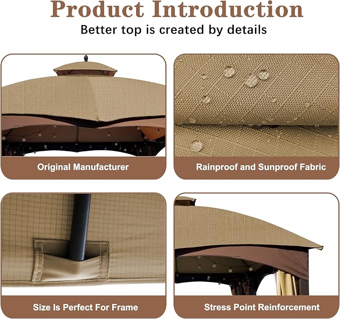 SCOCANOPY Khaki Ripstop Replacement Top Compatible - Image 5