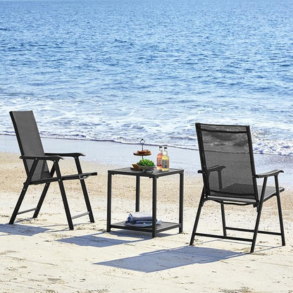 Yaheetech Patio Chairs Set of 4 Outdoor Foldable Dining Chairs, Comfortable - Image 6