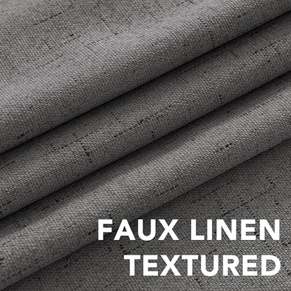 H.VERSAILTEX Linen Blackout Curtains 54 Inches Long 100% Absolutely Blackout - Image 4