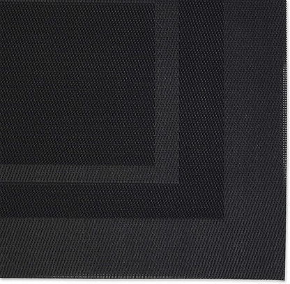 DII PVC Tabletop Collection Woven Indoor/Outdoor, Placemat Set, 13x17.25, Black, 6 Piece