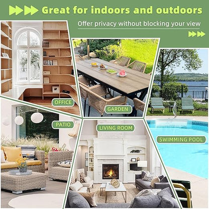 Casaphoria 72" H x 47" W Metal Privacy Screen, Freestanding Outdoor Screen for Deck, Patio & Balcony - Versatile Decorative Privacy Panels for Home & Garden Use (Wood Color)