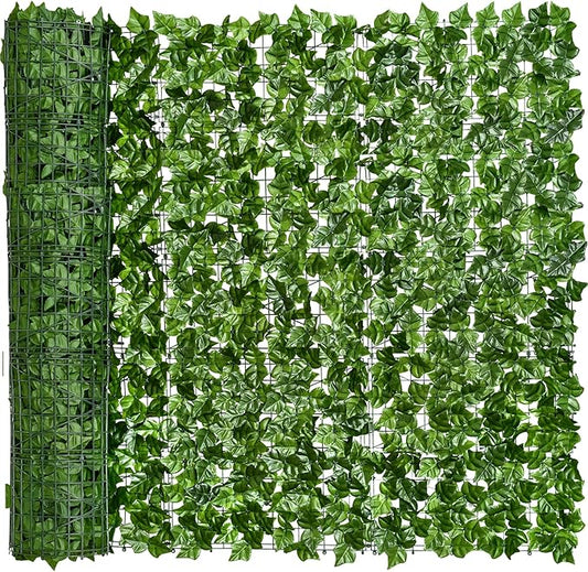DearHouse Artificial Ivy Privacy Fence - 197x39.4in Artificial Hedges Fence and Faux Ivy Vine Leaf Decoration for Outdoor Indoor Garden Decor