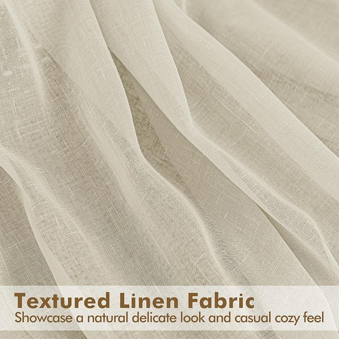 Semi Voile Beige Sheer Outdoor Curtains - Image 6