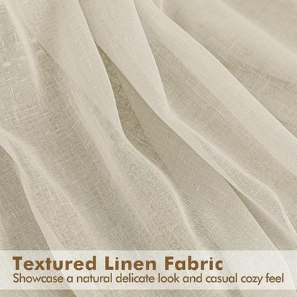 Semi Voile Beige Sheer Outdoor Curtains - Image 6