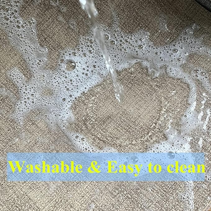 WAZAIGUR Washable Wipeable Waterproof Heat Resistant Faux Leather Placemats Set of 6,PU Palce Mats for Indoor and Outdoor,Easy to Clean Table Mats,Blue-Grey