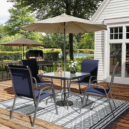 Amopatio Patio Chairs Set of 4, Outdoor Stackable Dining Chairs - Image 2