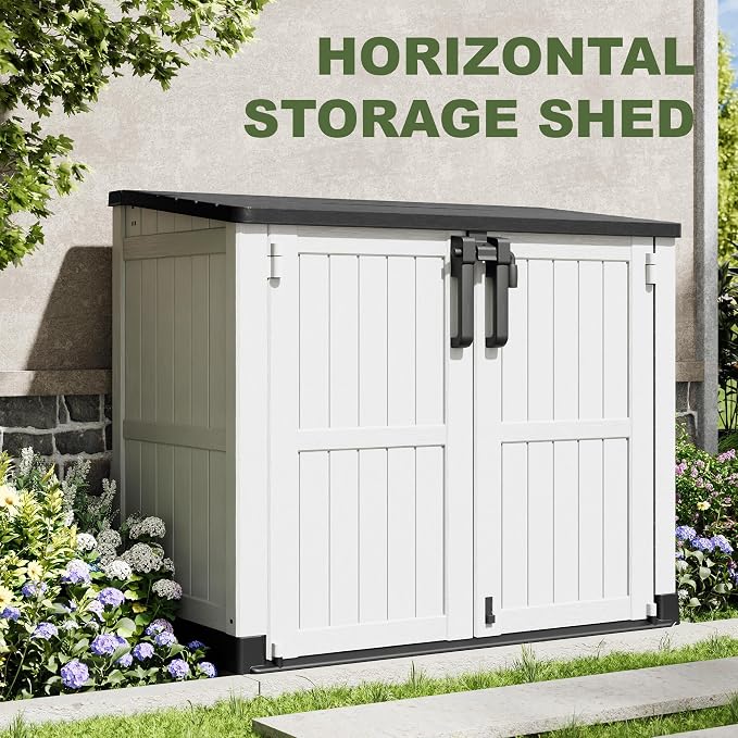 Plastic Outdoor Storage Shed, 36 Cu Ft Waterproof Outdoor Storage Cabinet - Image 5