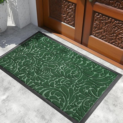 Yimobra Extra Large Door Mat 60x36, Waterproof Sturdy Outdoor Mats for Front Door, Heavy Duty Non-Slip Doormat for Garage Patio Entryway Indoor, Easy Clean, Green