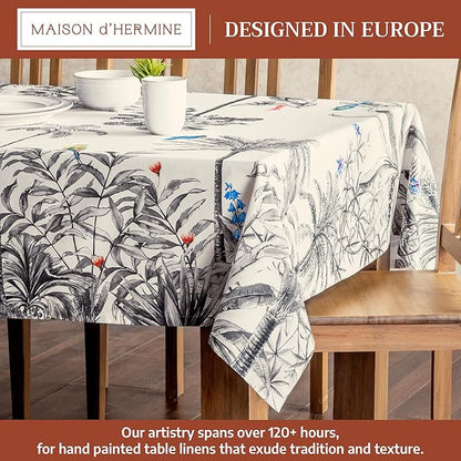 Maison d' Hermine Table Cloth Square Table 100% Cotton 54 x 54 Inches Fall Tablecloth Reusable Everyday Use for Thanksgiving Christmas Decorations Dining Farmhouse Party (Amazonia)
