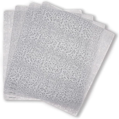 modern-twist 14" x 16" Silicone Rectangular Placemat, BPA, PVC-Free Table Mat, Dishwasher Safe, Cocoon Print in Silver, Pack of 1