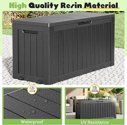 Deck Box, 82 Gallon Resin Indoor and Outdoor Storage Box Waterproof - Image 5