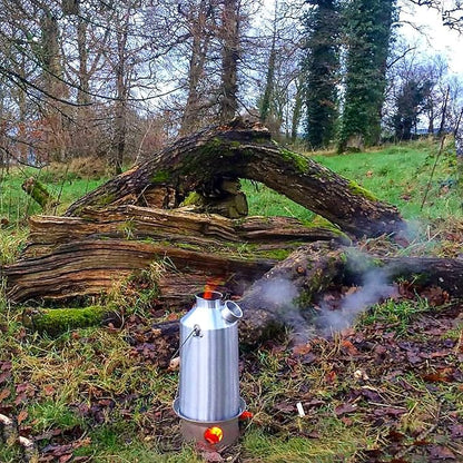 'Base Camp' Kelly Kettle® 54fl.oz. | Stainless Steel | Whistles When Boiled | Kettle & Camp Stove in one | Ultra-fast | Wood Fuelled | NO Batteries/Gas | Camping, Fishing, Scouts, Picnics, Emergencies