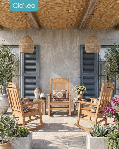 Oversized Outdoor Rocking Chairs Set of 4, 380lbs Heavy-Duty Large Patio Rocker - Image 2