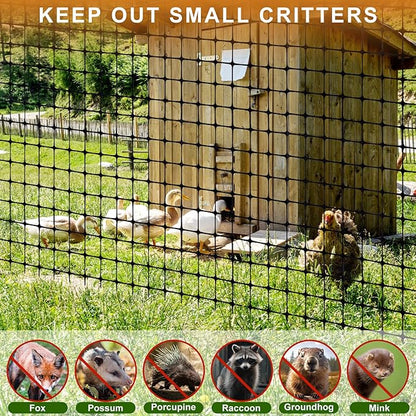 Windyun 2 Roll 100 ft 200 ft in Total Plastic Mesh Fence Roll Safety Construction Barrier Netting Outdoor Snow Temporary Garden Animal Fencing for Poultry, Chicken, Dog, Patio(Black)