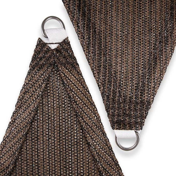 Amgo Custom Size 10' x 16' x 18.9' Brown Right Triangle Sun Shade Sail UPF50+ - Image 8