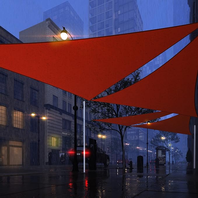 Royal Shade 6' x 10' x 11.7' Red Triangle Waterproof Sun Shade Sail Order to - Image 7