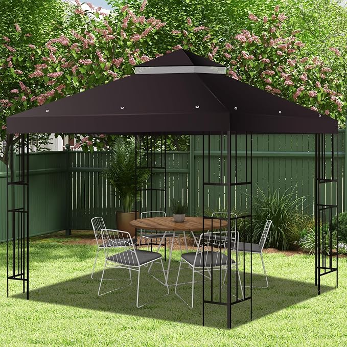 10x10 FT Gazebo Replacement Top, Canopy Replacement Cover Double Tiered - Image 6