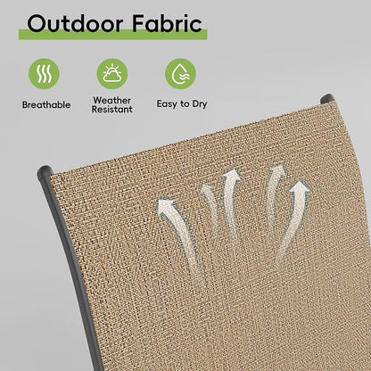 Patio Chairs Set of 2, Outdoor Dining Chairs Stackable - Image 6
