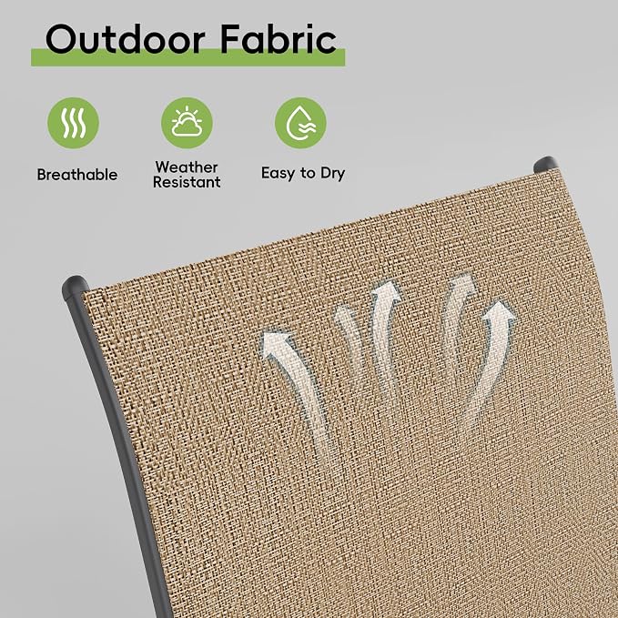 Patio Chairs Set of 8, Outdoor Dining Chairs Stackable - Image 4