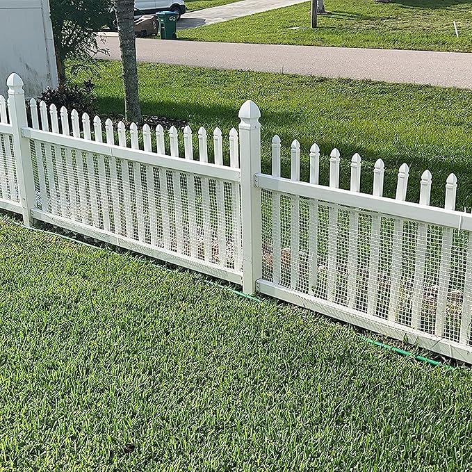 BOEN Garden Fence Temporary Barrier Outdoor Fence for Dog, Rabbit or Deer, Garden Netting Plastic Mesh Plant Protection (4' x 50', White)