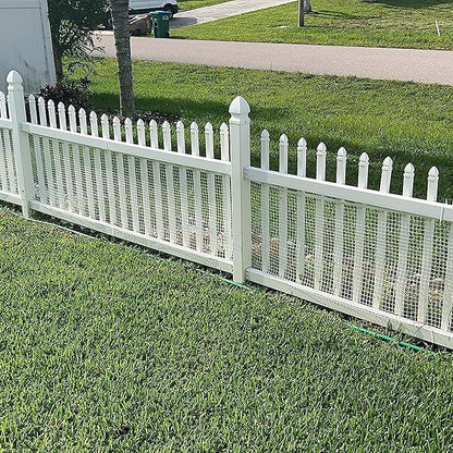 BOEN Garden Fence Temporary Barrier Outdoor Fence for Dog, Rabbit or Deer, Garden Netting Plastic Mesh Plant Protection (4' x 50', White)