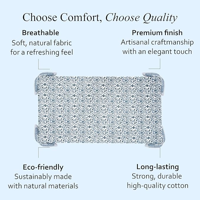 CPC Ocean Vine Tablecloth 100% Cotton 60x90 Inch Indian Block Print Rectangle Table Cover, Table Cloth for Gifting in Weddings, Halloween, Fall, Christmas, Thanksgiving