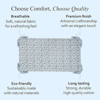 CPC Ocean Vine Tablecloth 100% Cotton 72x140 Inch Indian Block Print Rectangle Table Cover, Table Cloth for Gifting in Weddings, Halloween, Fall, Christmas, Thanksgiving
