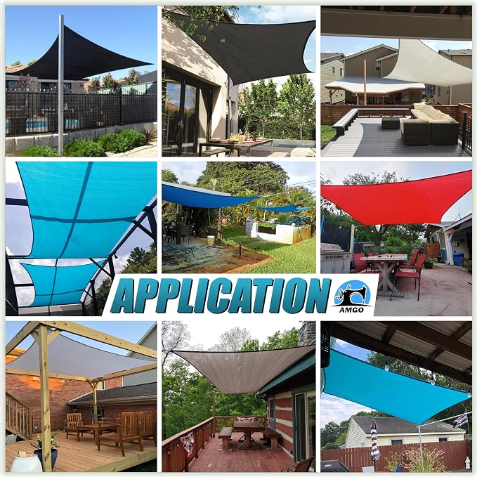 Amgo Custom Size 12' x 17' Brown Rectangle Square Sun Shade Sail UPF50+ - Image 4