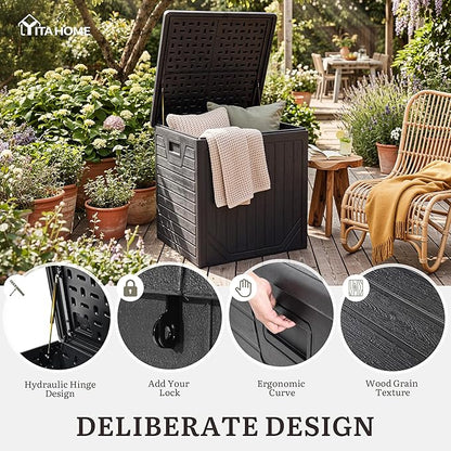 YITAHOME 150 Gallon Large Outdoor Storage Box w/Double Wall | Waterproof Deck - Image 3