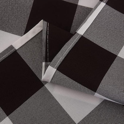Cupuamon 2 Pack Waterproof Polyester Fabic Rectangle Checkered Tablecloth，60x120 Outdoor Table Cloth，Oil Stain Prevention Table Cloth for Pinics and Parties（Black and White）