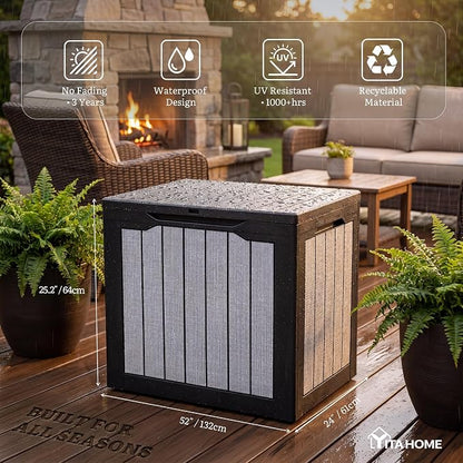 YITAHOME 30 Gallon Deck Box | 2-Pack Waterproof Resin Outdoor Storage Box - Image 6