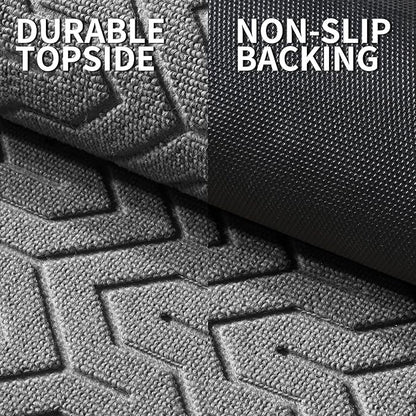 Yimobra Front Door Mat Outside Entrance 29.5x17, Waterproof Heavy Duty Outdoor Mats for Front Door, Non Slip Rubber Entry Mat for Garage Patio Indoor, Grey