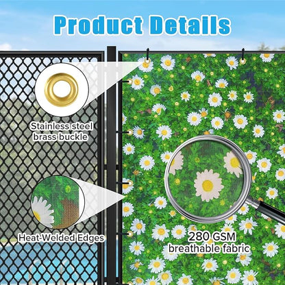 UPGRADE Custom Scenic Privacy Fence Screen for Outdoor Full-Color Printed Fence Cover with PVC Mesh UV Resistant, Weatherproof Perfect for Garden, Balcony, Backyard