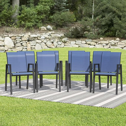 Outdoor Patio Chairs Set of 8, Lightweight Patio Set - Image 8
