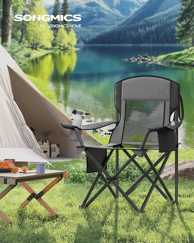 SONGMICS Camping Chair, Folding Oversized Chair, Comfortable and Heavy-Duty - Image 3