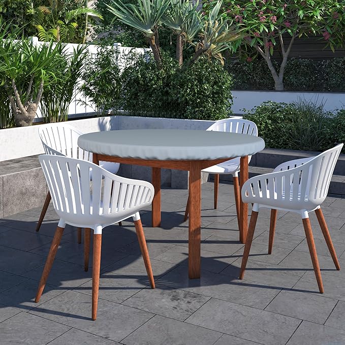 Covers & All Round Table Top Cover, 18 Oz Heavy Duty Waterproof UV & Weather Resistant Patio Table Cover, Outdoor Table Cover for Patio Outdoor Furniture & Coffee Table (36" Diameter x 4" H, Grey)