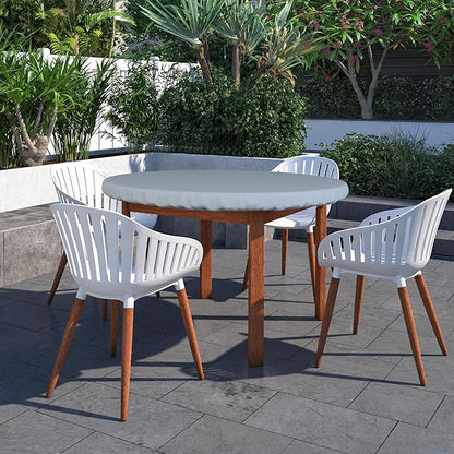 Covers & All Round Table Top Cover, 18 Oz Heavy Duty Waterproof UV & Weather Resistant Patio Table Cover, Outdoor Table Cover for Patio Outdoor Furniture & Coffee Table (54" Dia x 4 H Inches, Gray)