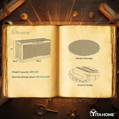 YITAHOME 80 Gallon Outdoor Storage Box | Large Water Resistant Resin Deck Box - Image 8