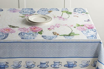 Maison d' Hermine Table Cloth Square Table 100% Cotton 54 x 54 Inches Tablecloth Reusable Decorative Everyday Use for Dining Room, Farmhouse, Home, Party, Festive & Wedding Spring Summer - Canton