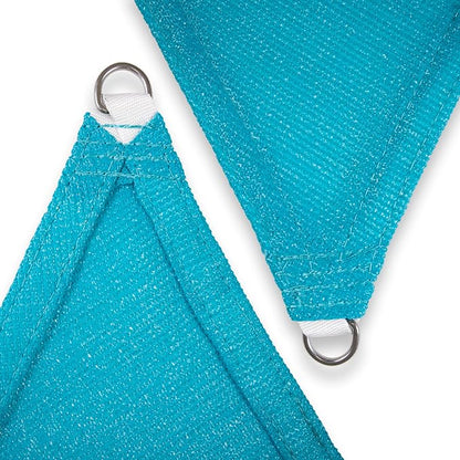 Amgo Custom Size 13' x 24' x 27.3' Turquoise Right Triangle Sun Shade Sail - Image 8