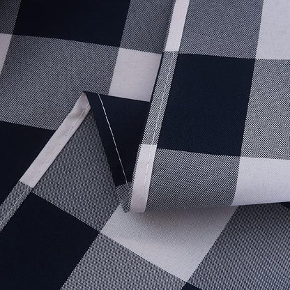 Cupuamon 2 Pack Waterproof Polyester Fabic Rectangle Checkered Tablecloth，60x120 Outdoor Table Cloth，Oil Stain Prevention Table Cloth for Pinics and Parties（Navy and White）