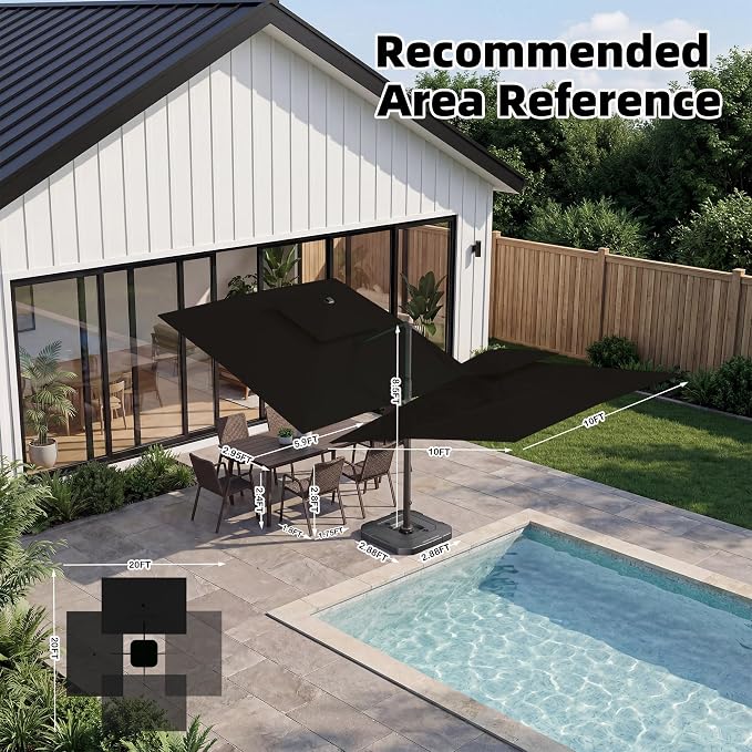 10x10 FT Outdoor Cantilever Patio Umbrella - Image 5